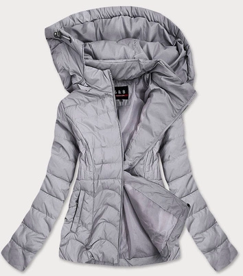 CIENKA PIKOWANA KURTKA DAMSKA SZARA (68-1939)