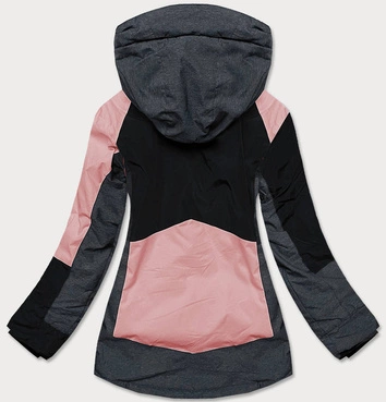 DAMSKA KURTKA ZIMOWA NARCIARSKA GRAFIT-RÓŻ (B2359)