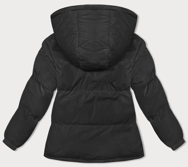 Damska kurtka zimowa z kapturem czarna (5M3169-392)