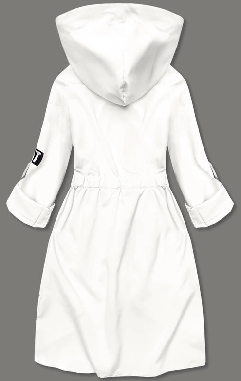 Cienka asymetryczna narzutka damska śmietana (B8117-26)