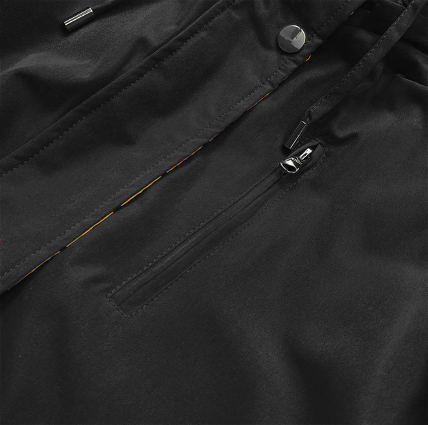 Dwustronna kurtka parka damska czarno/żółta (w703big)