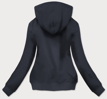 BLUZA DRESOWA Z OZDOBNĄ APLIKACJĄ KWIATY GRANATOWA (58078)