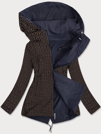 Dwustronna kurtka damska granatowo-brązowa (w507big)