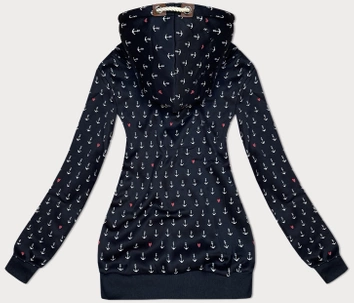 Wzorzysta bluza damska ciemny granat (2304)