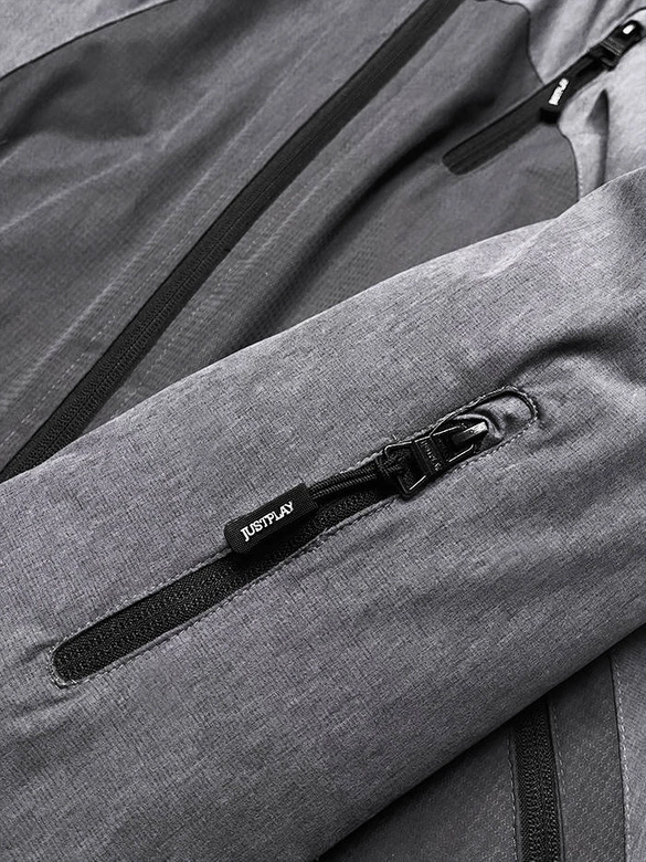 DAMSKA KURTKA NA NARTY SZARY/MELANŻ (B2353)