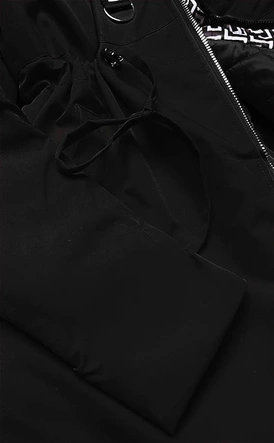 Damska parka z kapturem czarna (B8043-1026)