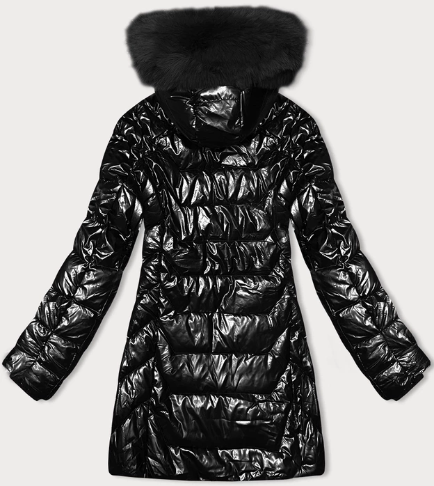 Taliowana kurtka zimowa z kapturem J Style czarna (16M9122-392)