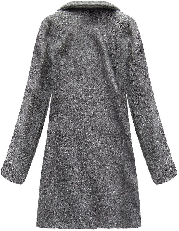 PŁASZCZ BARANEK Z DOMIESZKĄ WEŁNY CIEMNOSZARY (179ART)