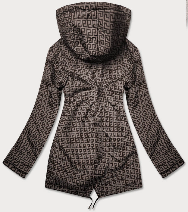 Dwustronna kurtka parka damska granat/brąz (w580)