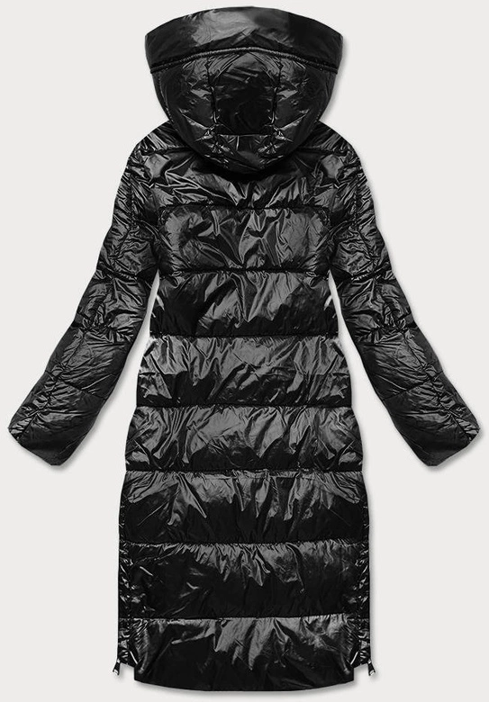 KURTKA DAMSKA CZARNA Z CZARNYM SUWAKIEM (AG1-J9063)