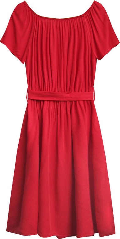 SUKIENKA MIDI Z GUZIKAMI CZERWONA (398ART)