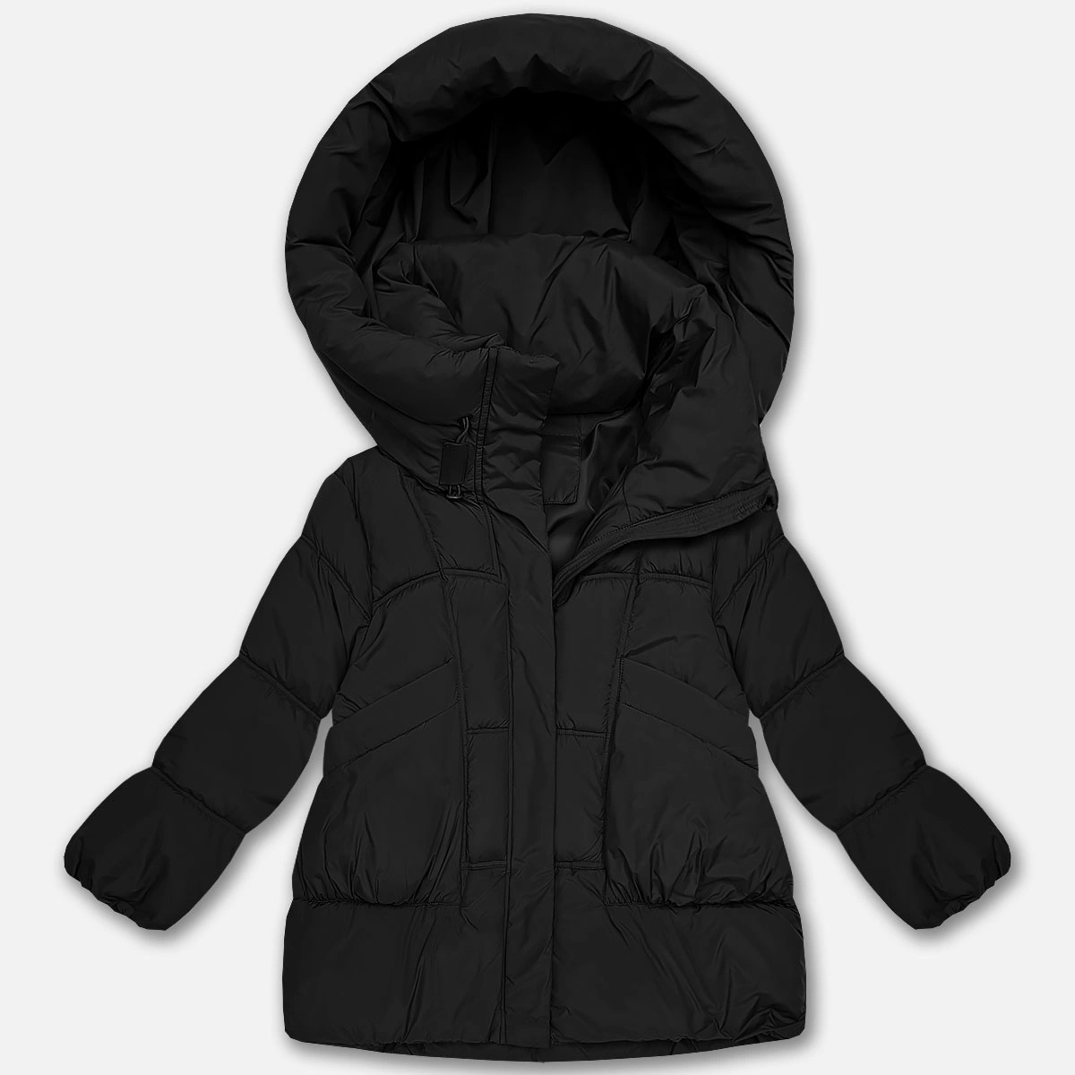 Puchowa damska kurtka oversize S'West czarna (B8539-1)