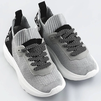 Wsuwane sneakersy damskie srebrne (ll66-3sp)