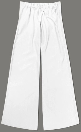 Eleganckie szerokie spodnie damskie białe (33575)