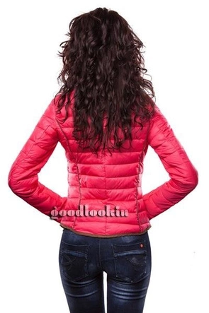 PIKOWANA KURTKA ZE STÓJKĄ RÓŻOWA (LD-7088)