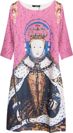 WZORZYSTA SUKIENKA RÓŻOWA (6289)