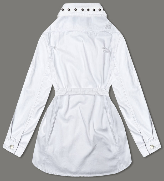 Jeansowa kurtka damska oversize biała (M6959)