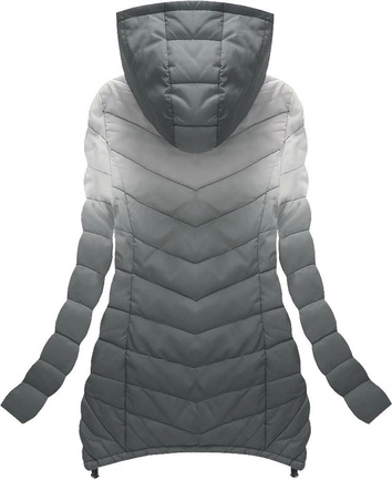 PIKOWANA KURTKA OMBRE BIAŁO-SZARA (W535)