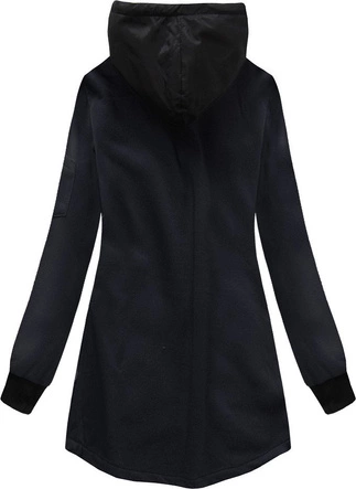 BLUZA Z ŁĄCZONYCH MATERIAŁÓW GRANATOWA (530A)