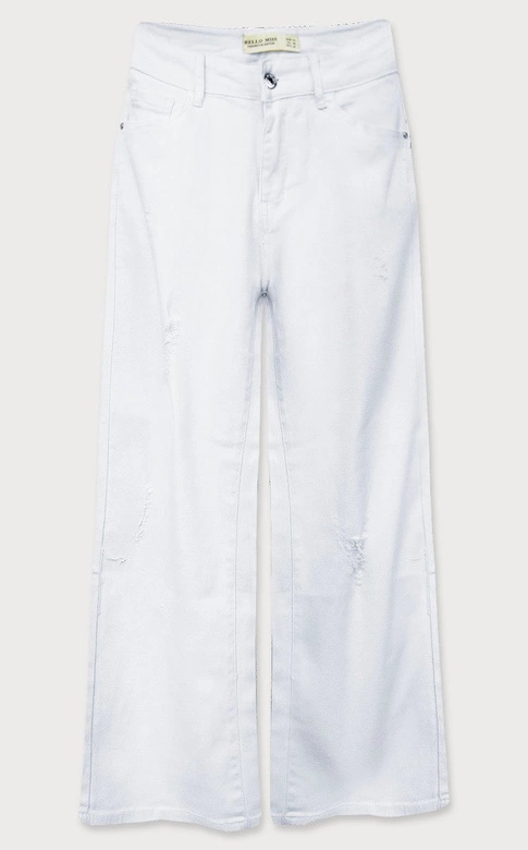 Szerokie spodnie damskie kuloty białe (b102)