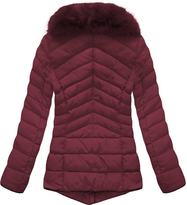 PIKOWANA KURTKA Z KOŁNIERZEM BORDOWA (R1058)
