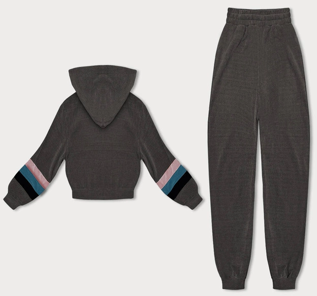 Damski dres z kolorowymi wstawkami grafitowy (AMG-346A)