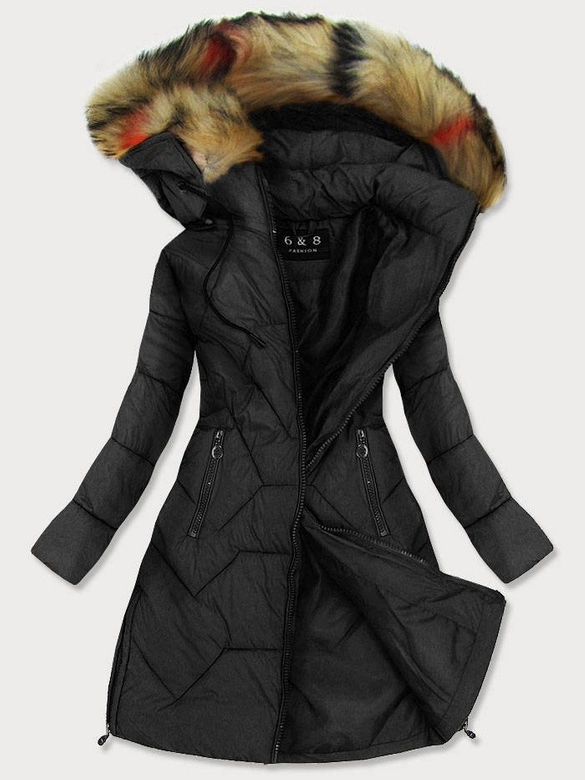 PIKOWANA KURTKA DAMSKA CZARNA (2013-2BIG)