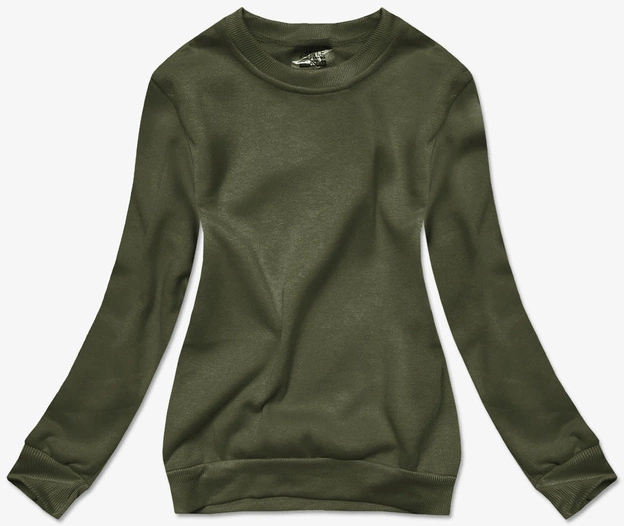 Bluza dresowa damska ze ściągaczami oliwkowa (W01-29)