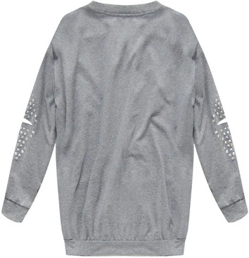 KOMPLET DRESOWY Z NITAMI I ROZCIĘCIAMI SZARY (76ART)