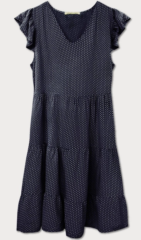 DELIKATNA SUKIENKA W GROSZKI GRANATOWA (588ART)