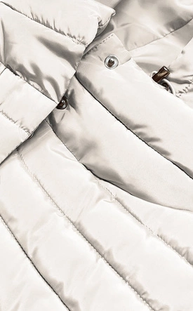 KURTKA DAMSKA Z DZIANINOWYMI ŚCIĄGACZAMI ECRU (P22-6637-12)