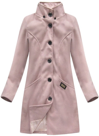 PŁASZCZ Z DOMIESZKĄ WEŁNY I KAPTUREM RÓŻOWY (6801)