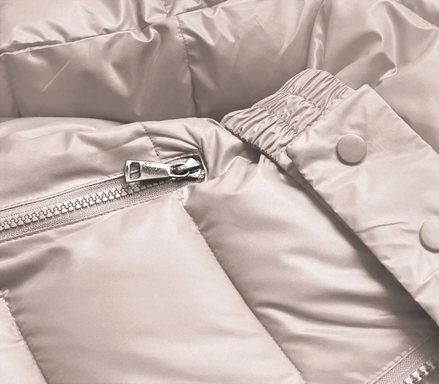 DŁUGA KURTKA ZIMOWA DAMSKA BEŻOWA (TY040-59)