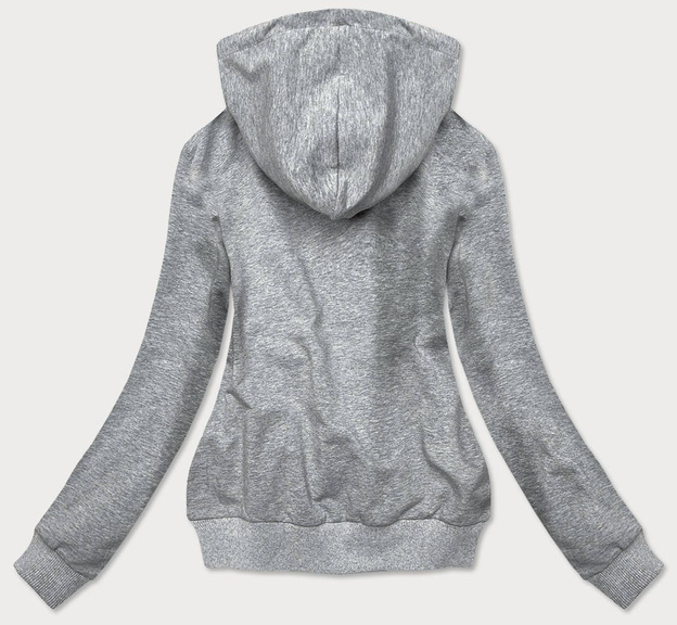 Bluza dresowa z ozdobną aplikacją kwiaty szara (58078)