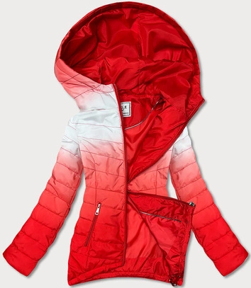 PIKOWANA KURTKA OMBRE BIAŁO-CZERWONA (W535)