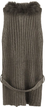 SWETERKOWA KAMIZELKA CIEMNOBRĄZOWA (1596)