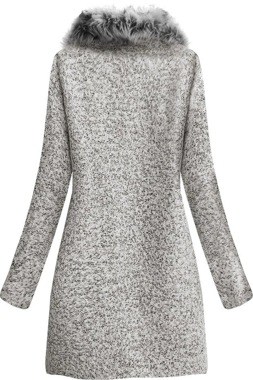 KRÓTKI PŁASZCZ ZE STÓJKĄ ECRU (536ART)