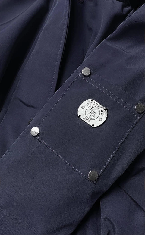 Damska parka z futrzaną podszewką granatowa (m-21506)