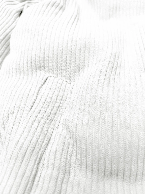 Sztruksowa kurtka damska z wysoką stójką J Style biała (5M3230-281)