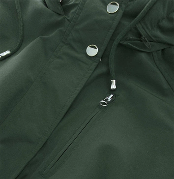 DWUSTRONNA KURTKA PARKA DAMSKA KHAKI/KROPKI (W662BIG)