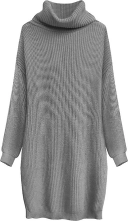 SWETERKOWA SUKIENKA OVERSIZE SZARA (473ART)