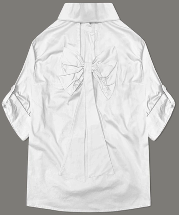 Koszula z ozdobną kokardą na plecach biała (24018)