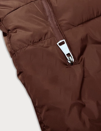 Asymetryczna kurtka damska cegła (2M-21113)