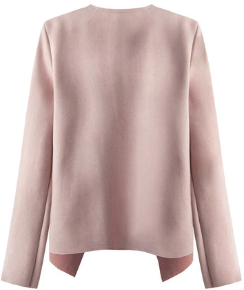 KRÓTKA ZAMSZOWA NARZUTKA PUDROWY RÓŻ (9340)