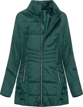 DŁUŻSZA PIKOWANA KURTKA BUTELKOWA ZIELEŃ (B2626)