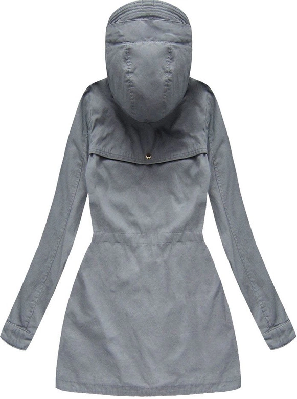 BAWEŁNIANA PARKA Z KAPTUREM SZARA (W158)