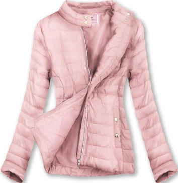 PIKOWANA KURTKA ZE STÓJKĄ JASNORÓŻOWA (W71)