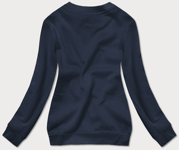 Bluza dresowa damska ze ściągaczami ciemny granat (w01-25)