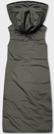 Długa kamizelka damska dwustronna granat-khaki (B8137-3)