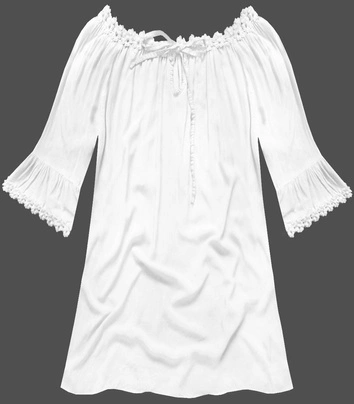 CIENKA BLUZKA Z GIPIURĄ BIAŁA (ART2)